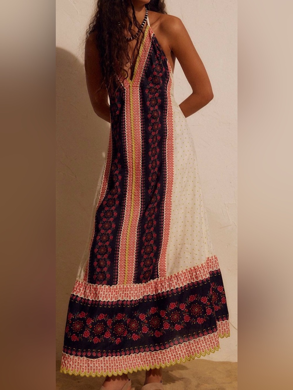 Free People Cubana Border Print Maxi Dress